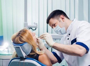 woman having dental procedure