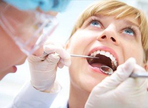 Woman at dentist