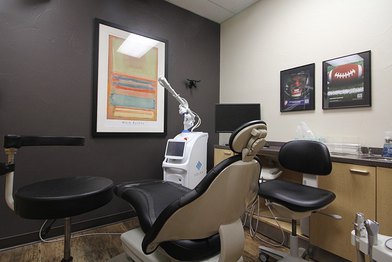 High tech dental exam room