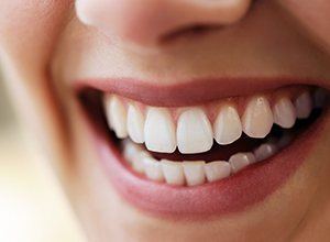 Closeup of healthy teeth and gums